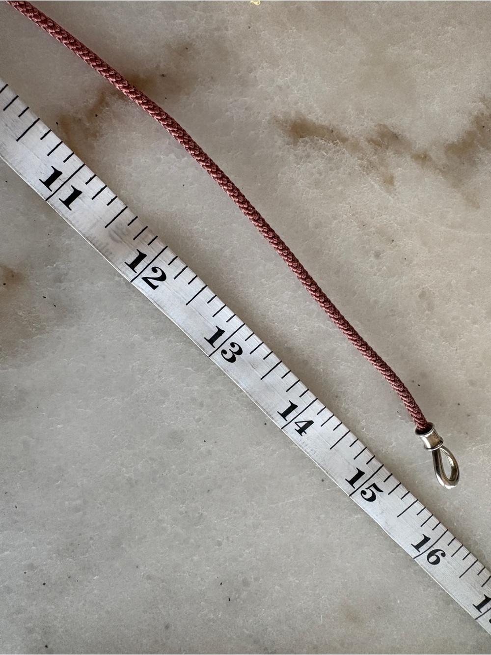 Marla Aaron The String Project Pink necklace 16 inch Chain with Silver Hardware - Picture 4 of 6